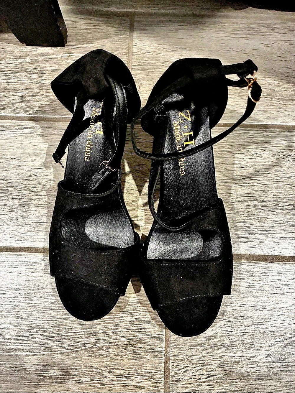 Z.H. Black Strappy Heels